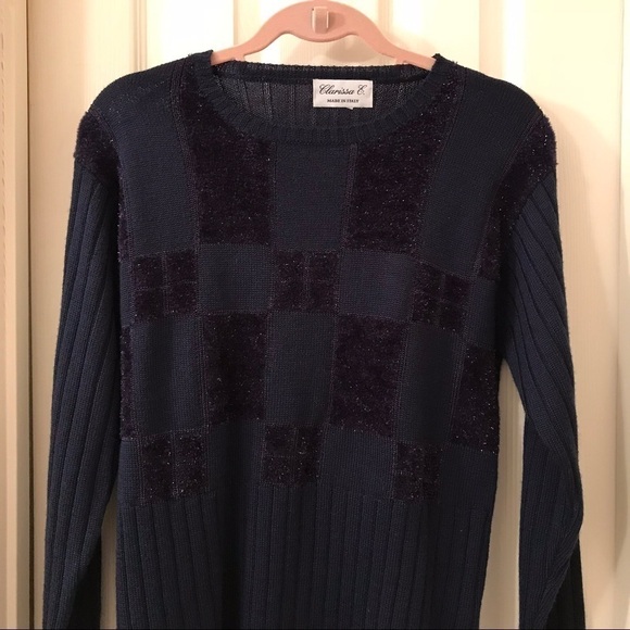 Beautiful luxe Italian navy sparkle sweater - Picture 6 of 10